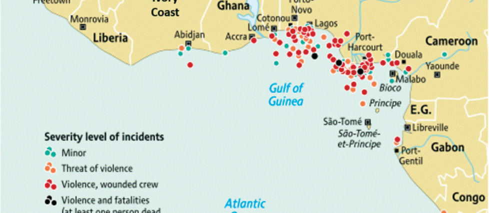 Figure 2: Criminal Incidents Along the Gulf of Guinea Coast, 2006–2013.