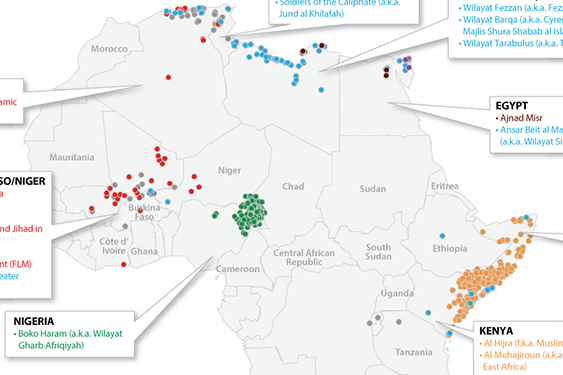 Map of Africa’s Active Militant Islamist Groups as of November 2016