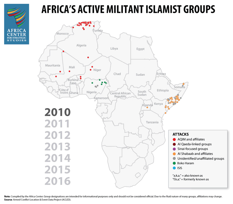 Africa's Active Militant Islamist Groups animated