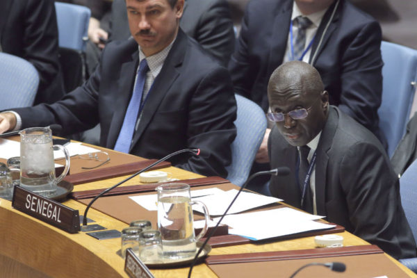 Senegal's representative to UN addresses the Security Council. The Security Council unanimously adopted resolution 2337 (2017), urging all Gambian parties and stakeholders to respect the will of the people and the outcome of the 1 December 2016 election which recognized Adama Barrow as President-elect of The Gambia. The Council also endorsed the decisions of the Economic Community of West African States (ECOWAS) and the African Union to recognize Mr. Barrow as President of the Gambia.