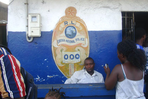 A police station in West Point Monrovia