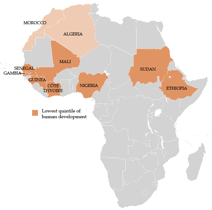 Map: Africa's Economic Migrants - Top 10 Countries of Origin