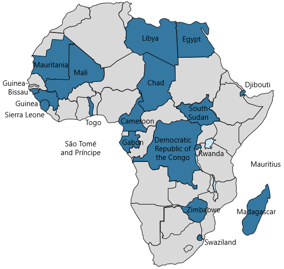 Map - National Elections in Africa in 2018