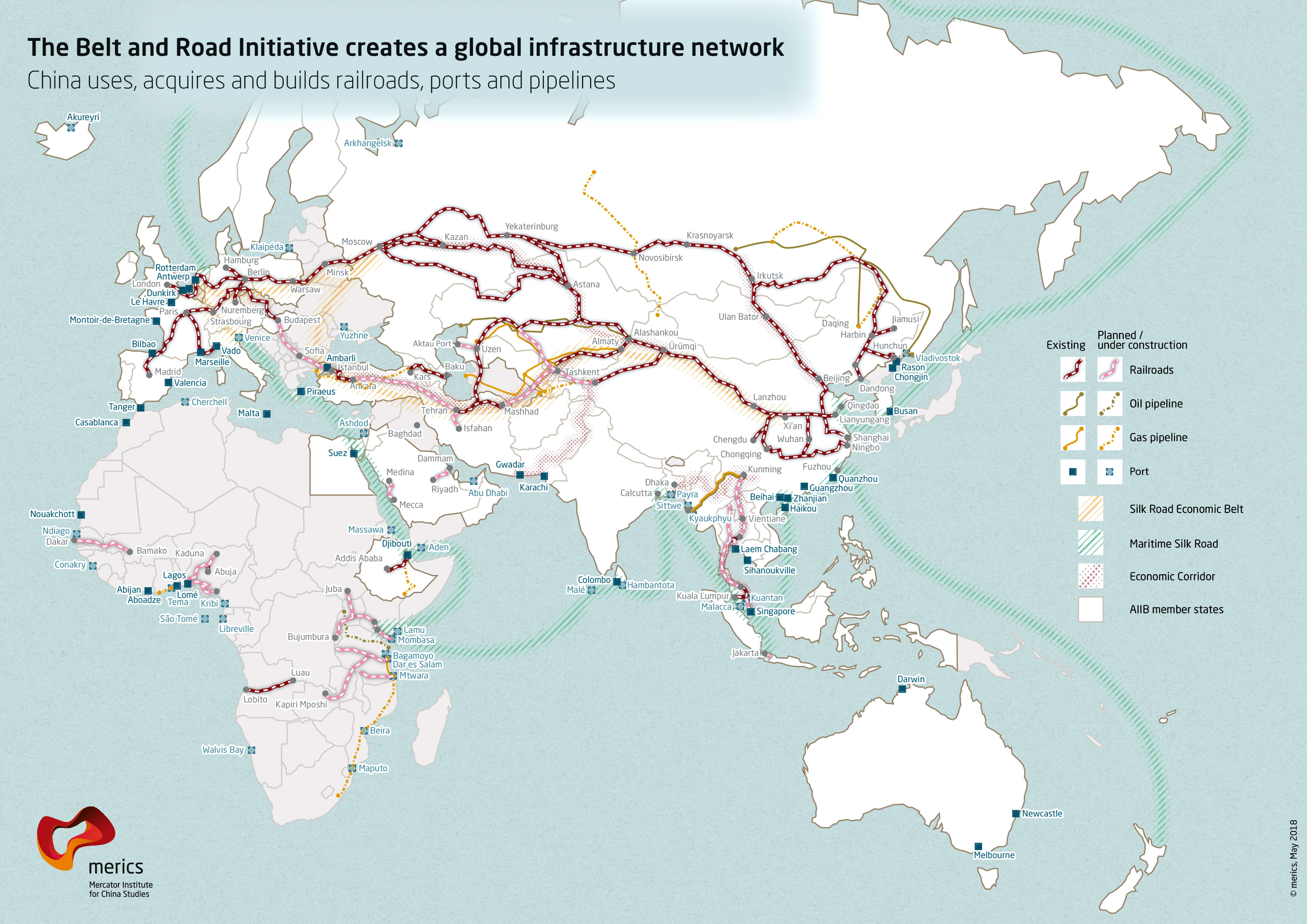 Belt And Road Map By MERICS 