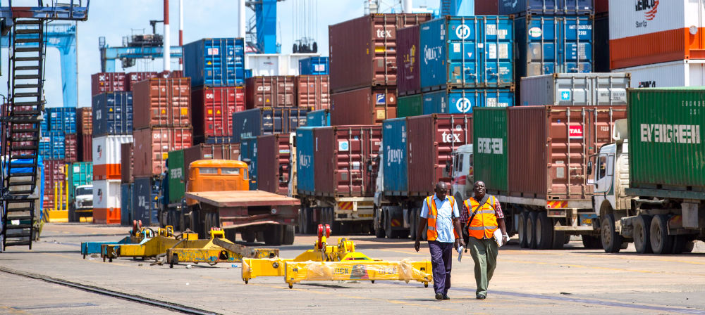 Workers at the Port of Mombasa, Kenya.