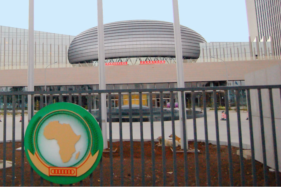 Le centre de conférence et le complexe de bureaux de l'Union africaine à Addis-Abeba, en Éthiopie.