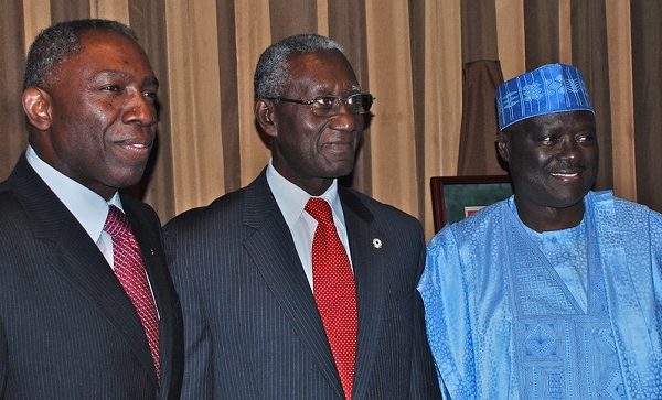 General Lamine Cissé (center) with Gen. (ret.) William E. "Kip" Ward, former Commander, U.S. Africa Command (right) and General (ret.) Martin Luther Agwai, Nigerian Chief of Defence Staff (right).