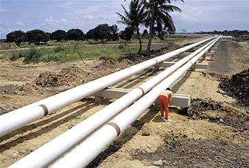 A pipeline carrying natural gas from Mozambique to South Africa
