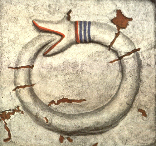 A depiction of the serpent deity Dangbe