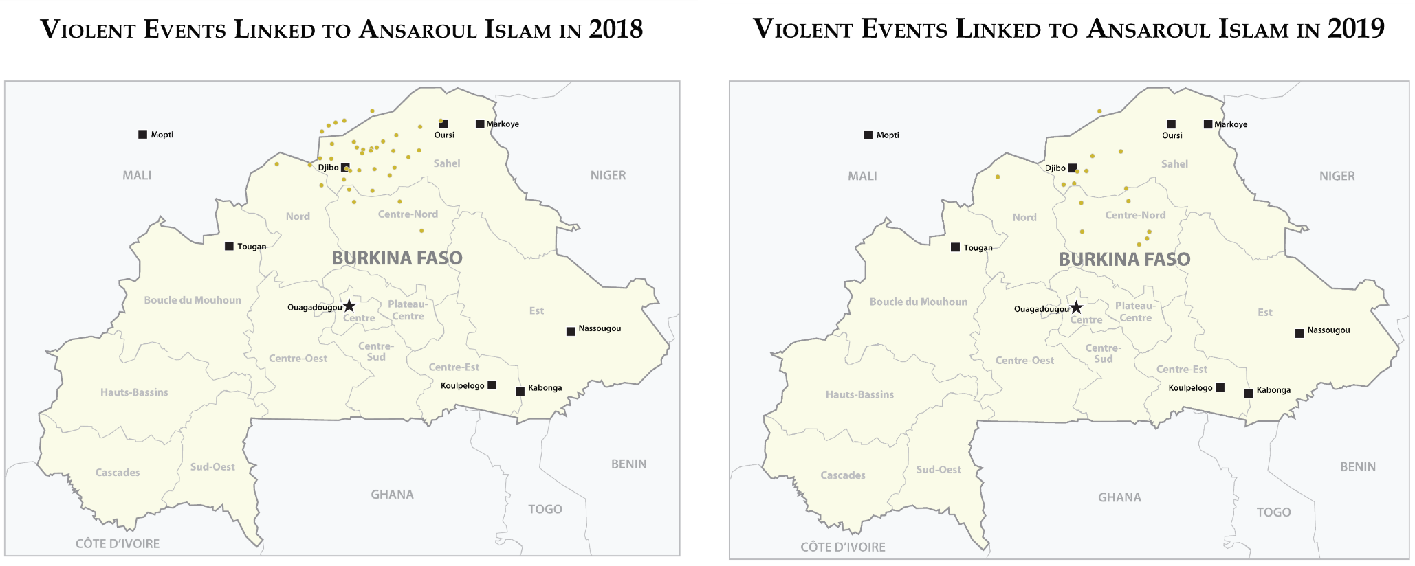 Violent Events Linked to Ansaroul Islam in 2018 & 2019