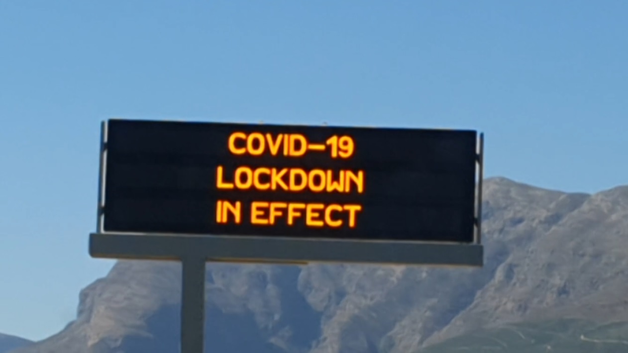 An electronic sign in Western Cape, South Africa