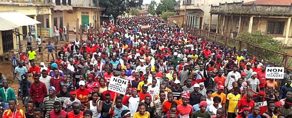 An October 2019 protest against changing the Guinean Constitution to allow Alpha Condé a third term.