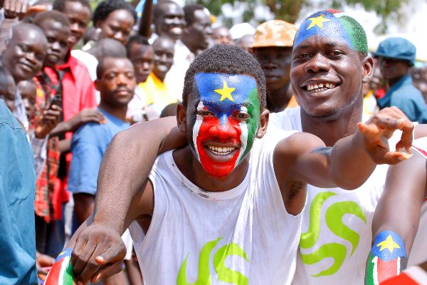 South Sudanese celebrating independence