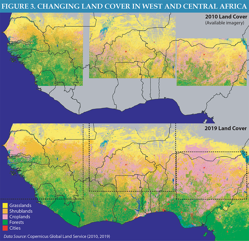 Figure 3 - Changing Land Cover in West and Central Africa