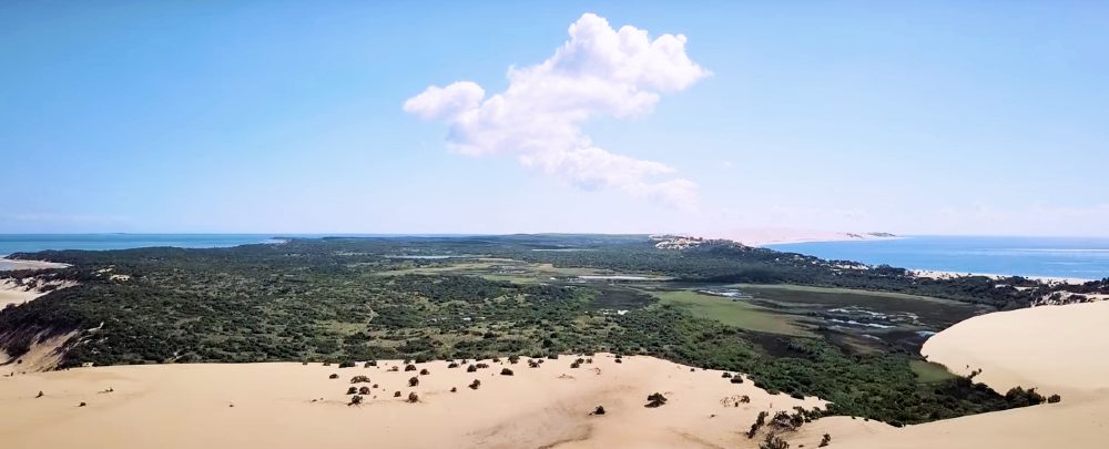 Image of a Mozambique coastal area captured by a drone.