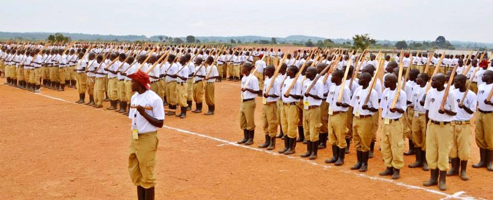 Ugandan "Crime Preventers" on parade in 2015