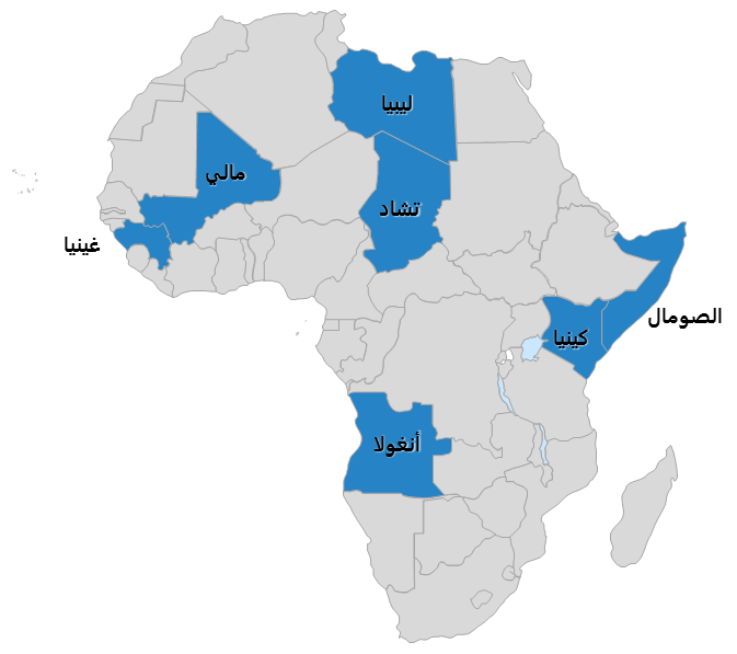 خريطة - الانتخابات في أفريقيا عام ٢٠٢٢
