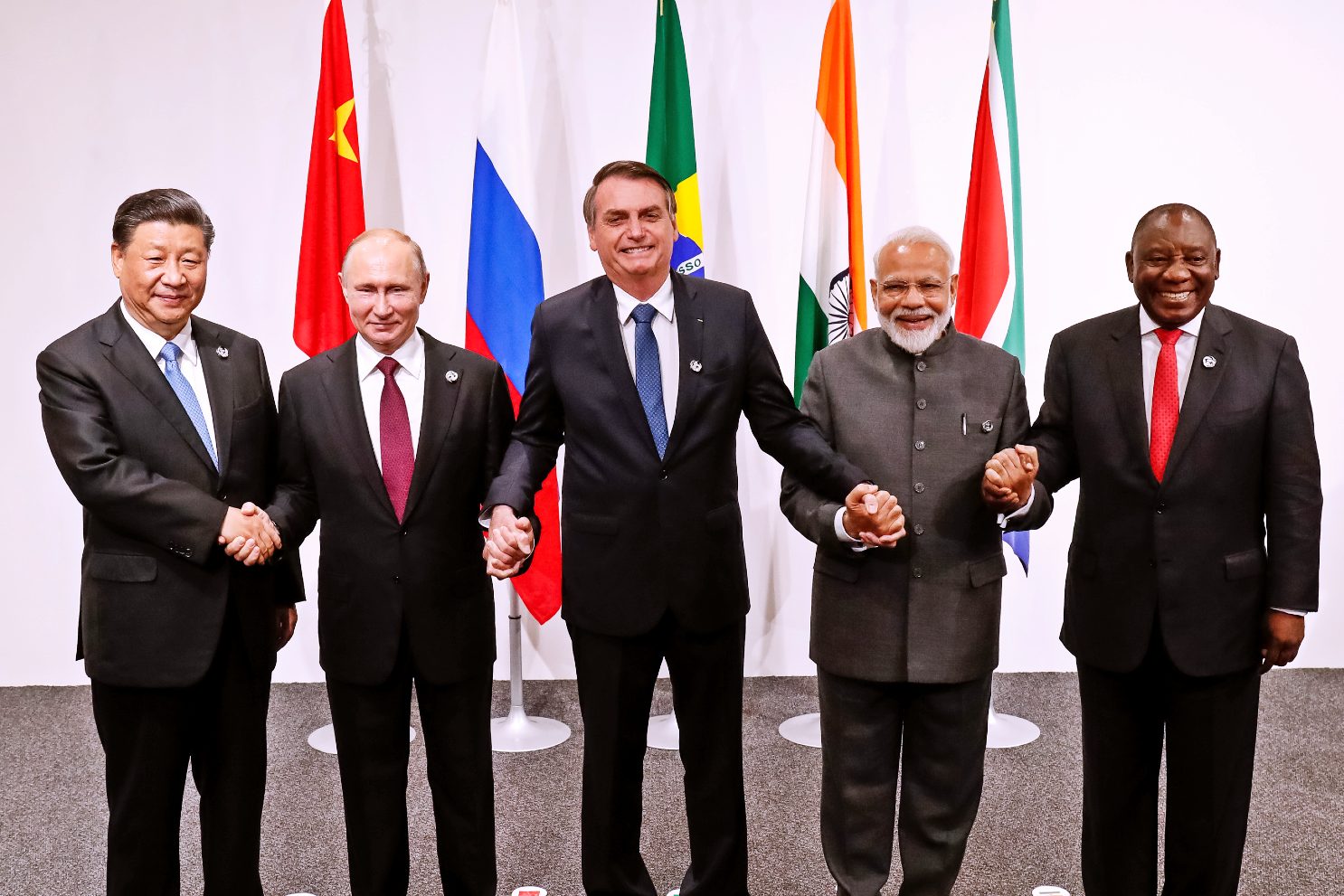The leaders of the BRICS nations.