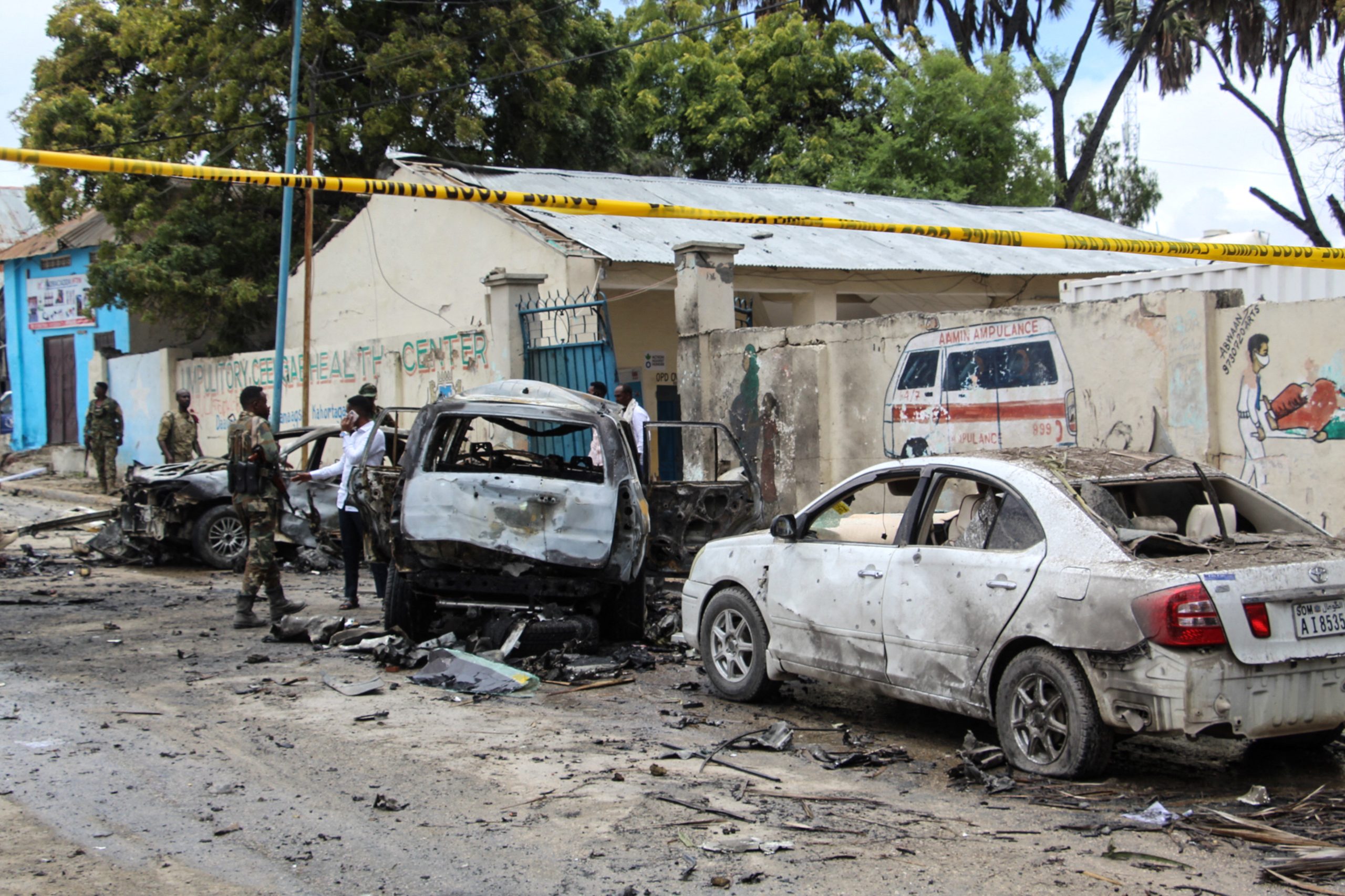 Site of a car-bomb attack in Mogadishu