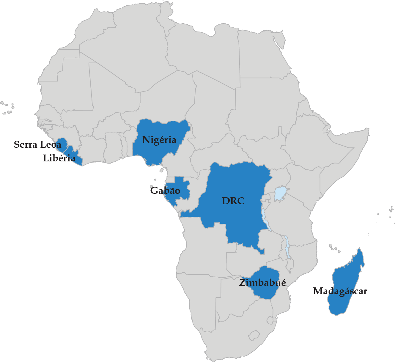 Mapa - Eleições em África em 2021