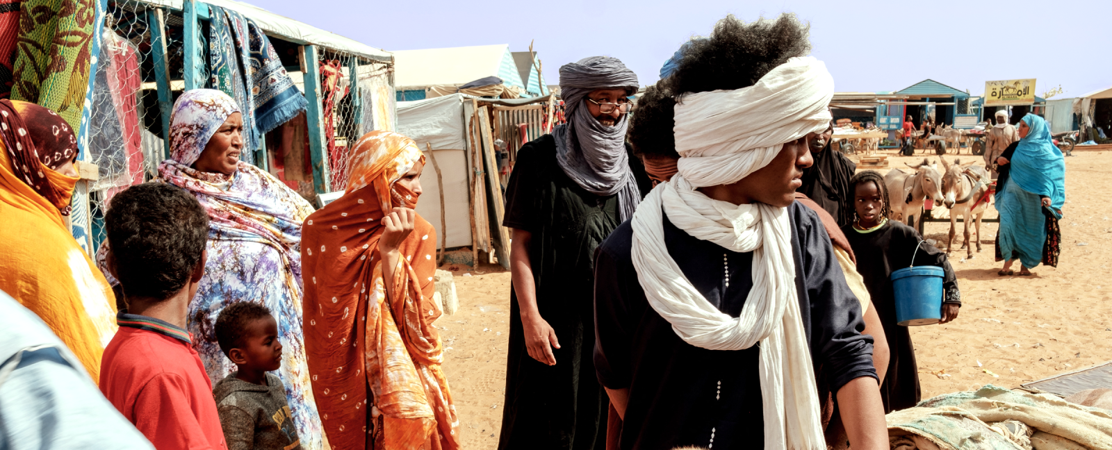 Refugees from the violence in Mali at Mauritania's M'Berra refugee camp.