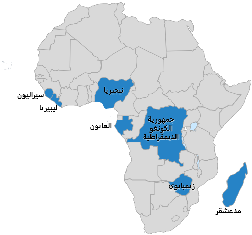 Arabic Map - Elections in Africa in 2021