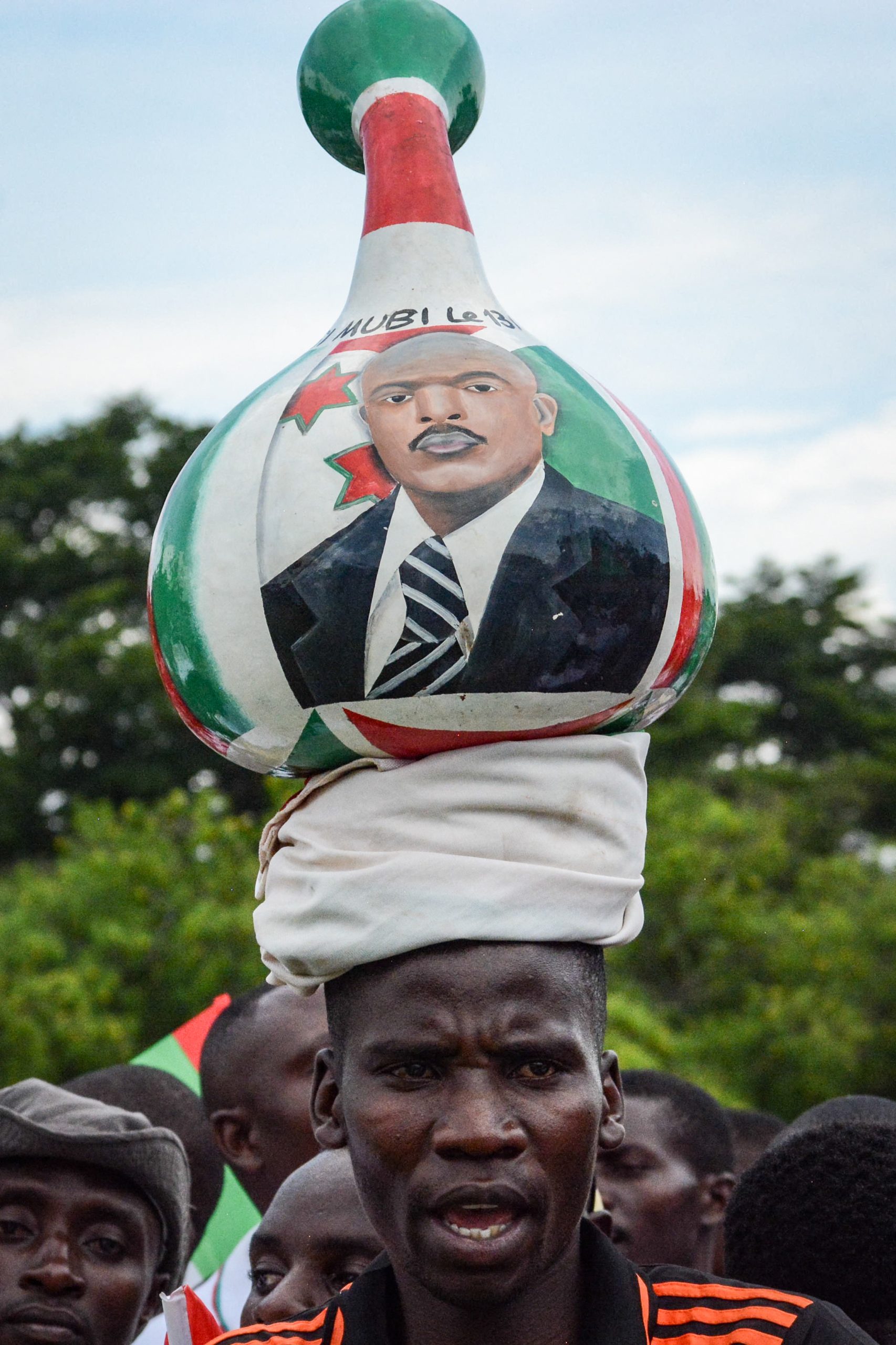 A supporter of Burundi’s ruling CNDD-FDD party