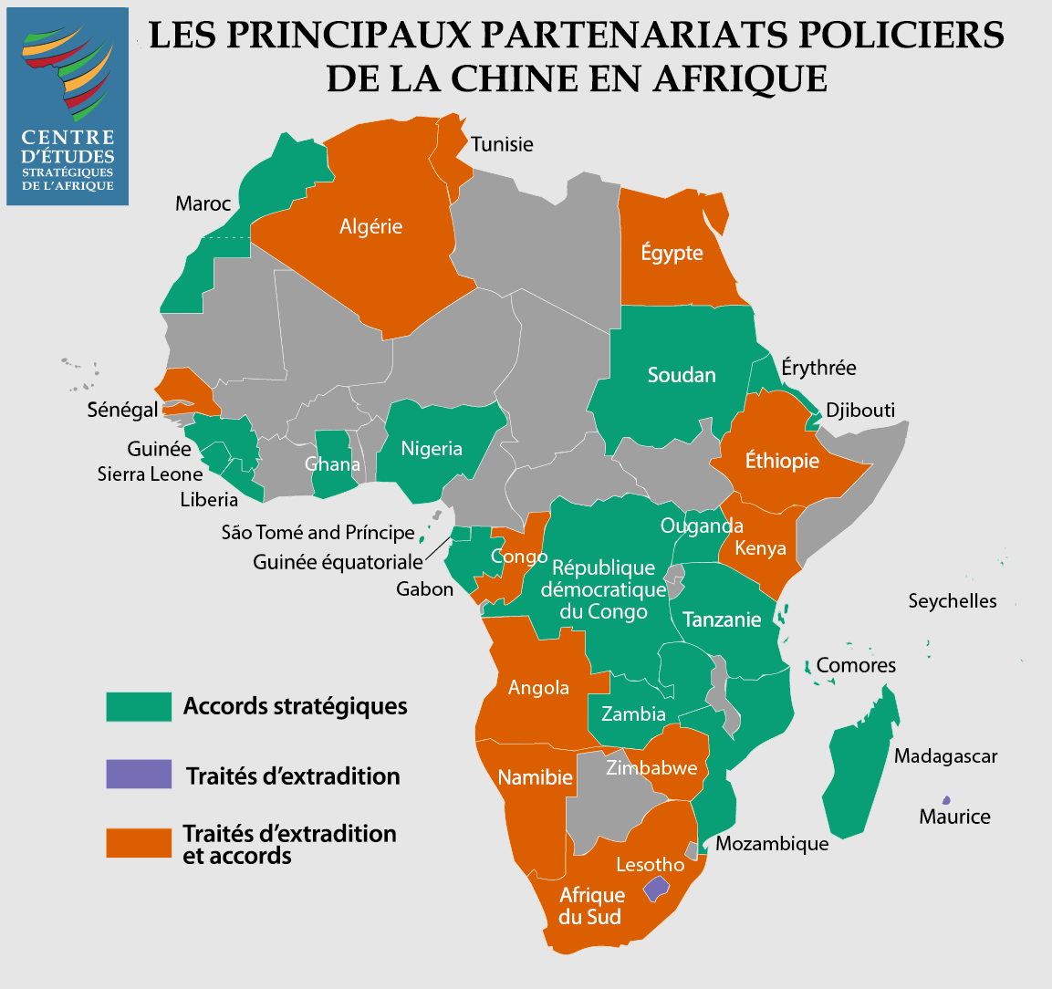 Les principaux partenariats policiers de la chine en Afrique