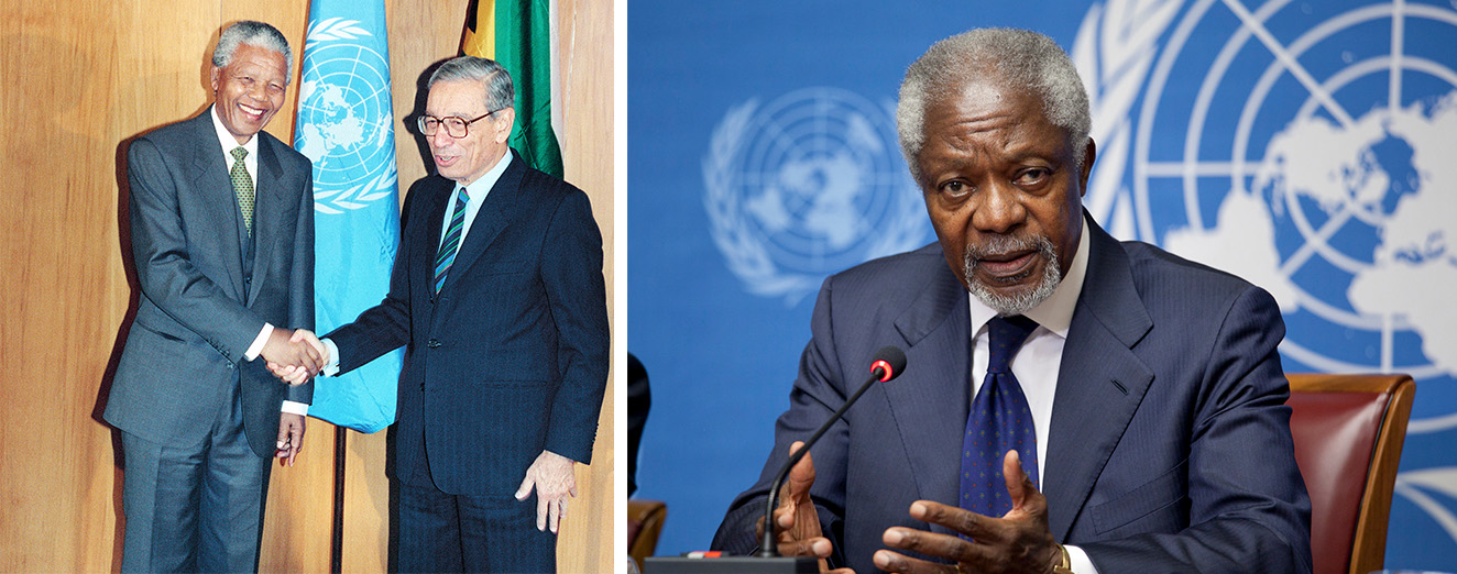 UN Secretary-Generals Boutros Boutros-Ghali and Kofi Annan