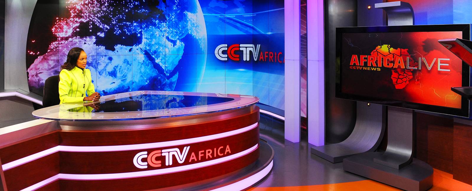 News presenter Beatrice Marshall at China Central Television (CCTV) Africa's studio in Nairobi.