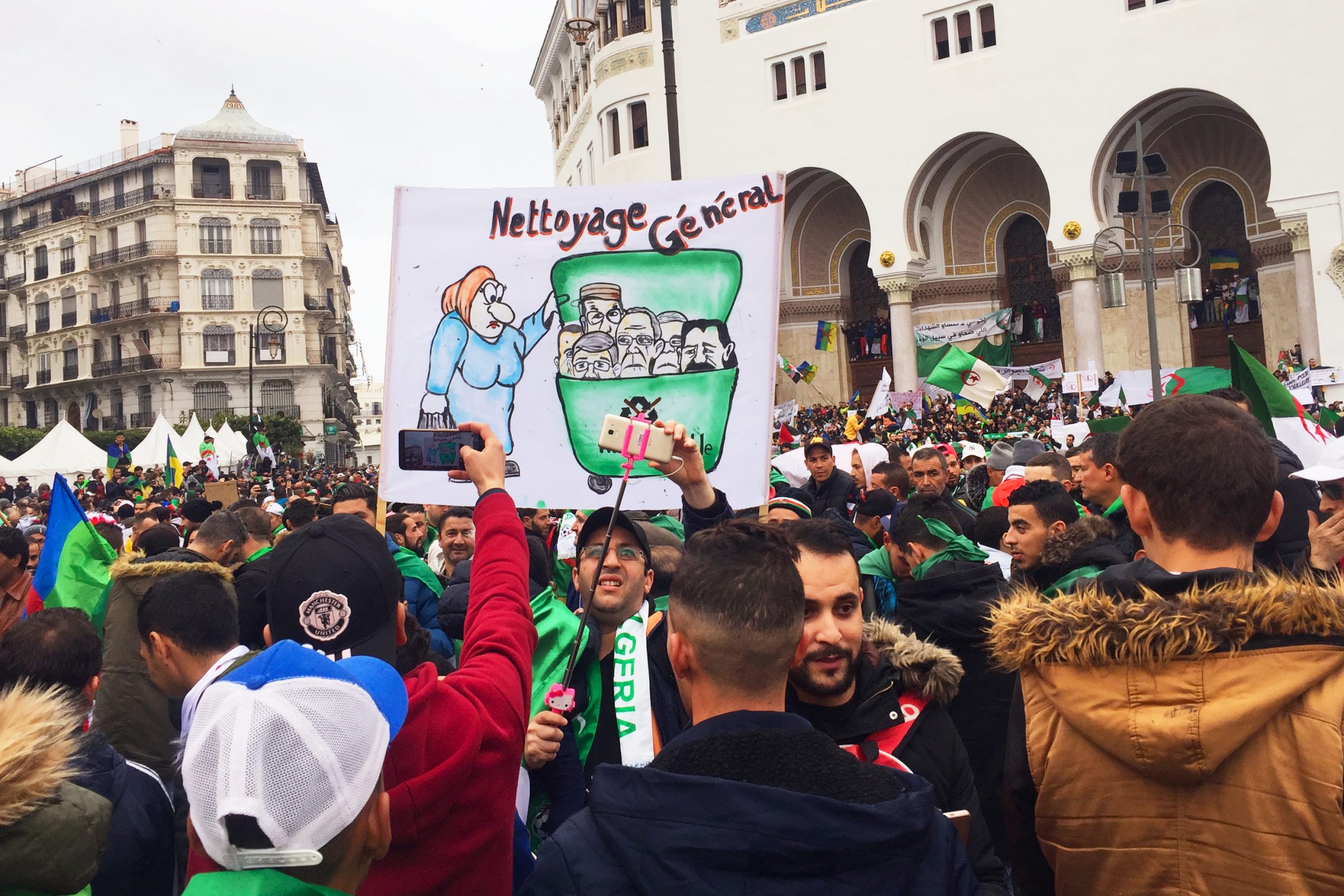 Demonstrations against military rule in Algiers, Algeria