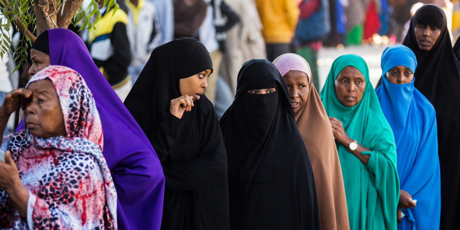 Women in Somaliland lining up to cast their ballots in the 2017 presidential election. 