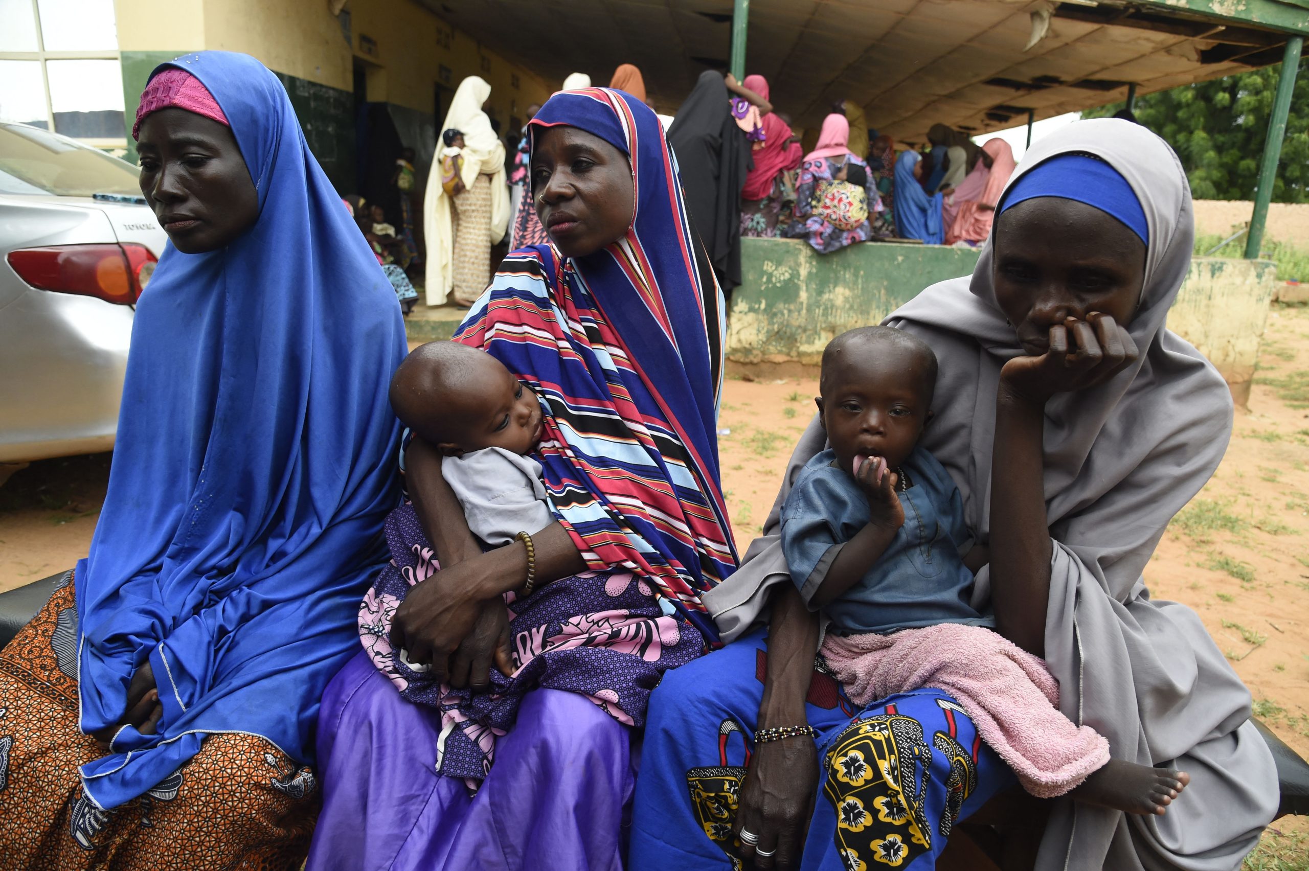 Victims of bandits outside a health clinic in Sokoto, Nigeria