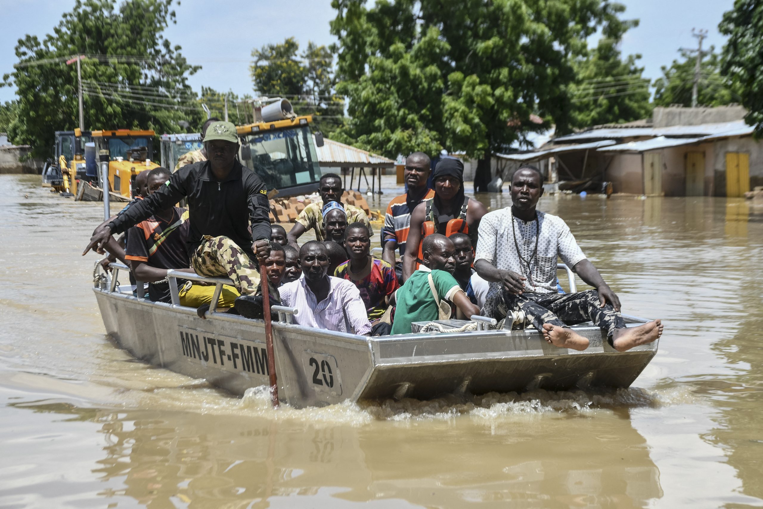 Flood water in Maiduguri, Nigeria.