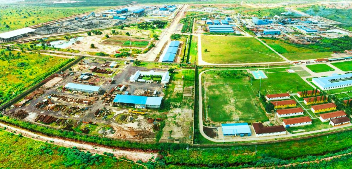 Aerial view of a processing facility