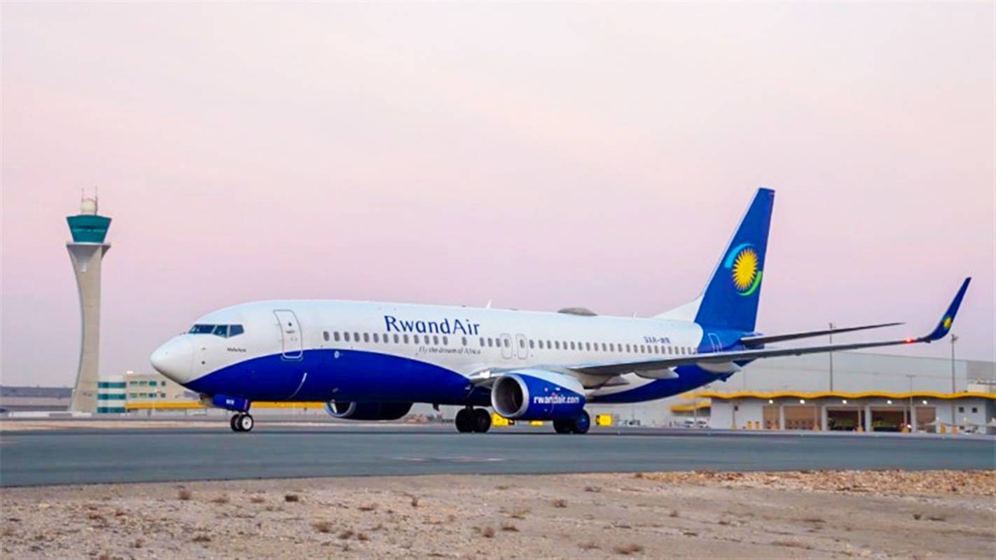 A RwandAir passenger plane A RwandAir passenger plane