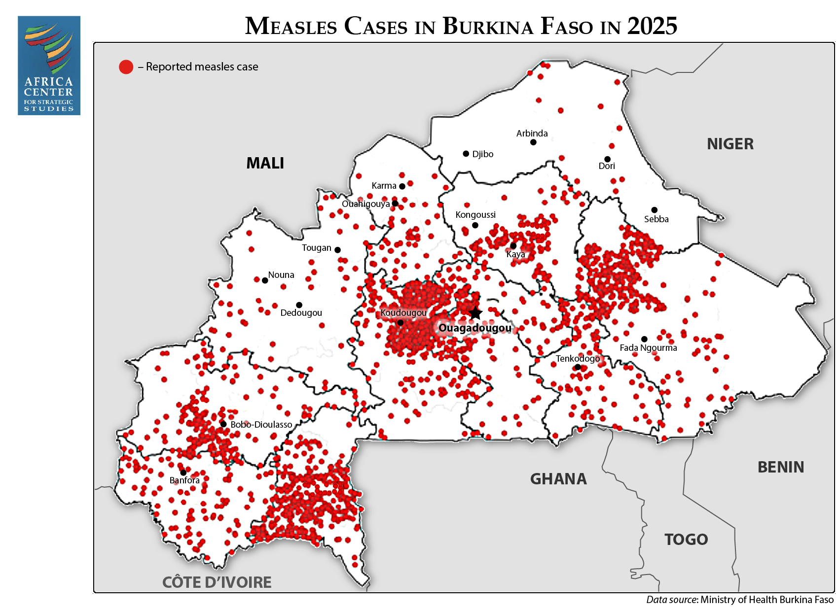 Measles Cases in Burkina Faso in 2025