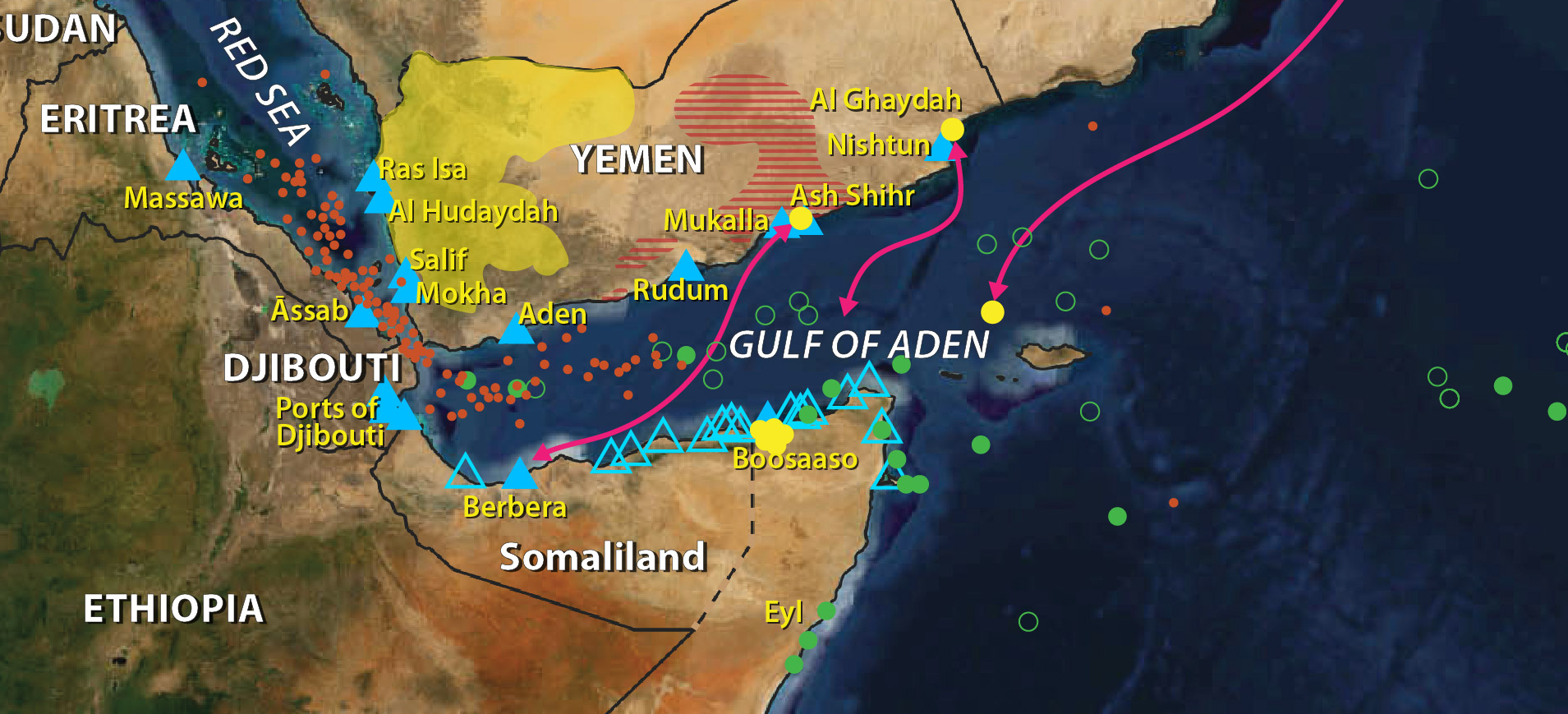 Gulf of Aden and Red Sea map