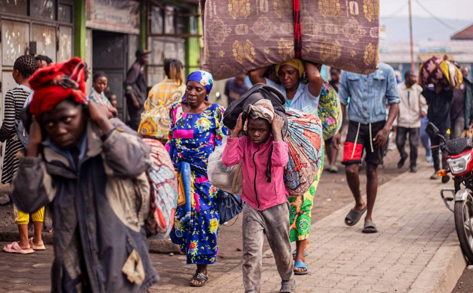 Residents flee as the M23 rebel group seizes territory in the eastern DRC in January 2025
